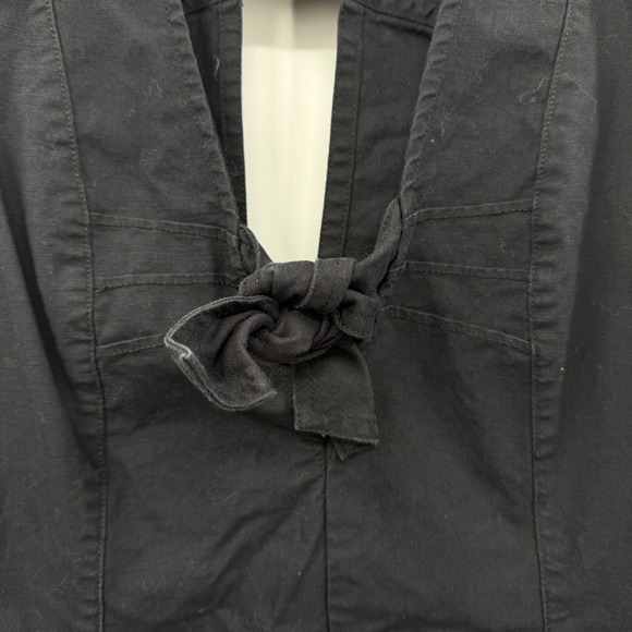 Free People Black Sleeveless Romper Tie Front Cutout Back Casual Womens Size 2 - Picture 2 of 12